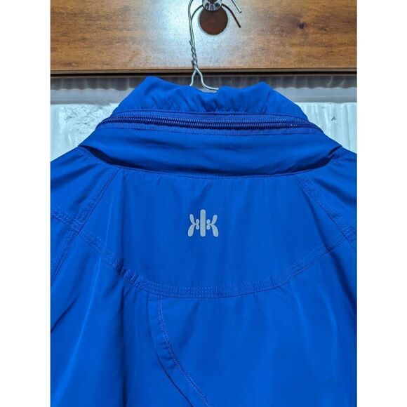 Kyodan Women's Bright Blue Soft Zip Retractable Hood Windbreaker Jacket Large - Picture 6 of 9